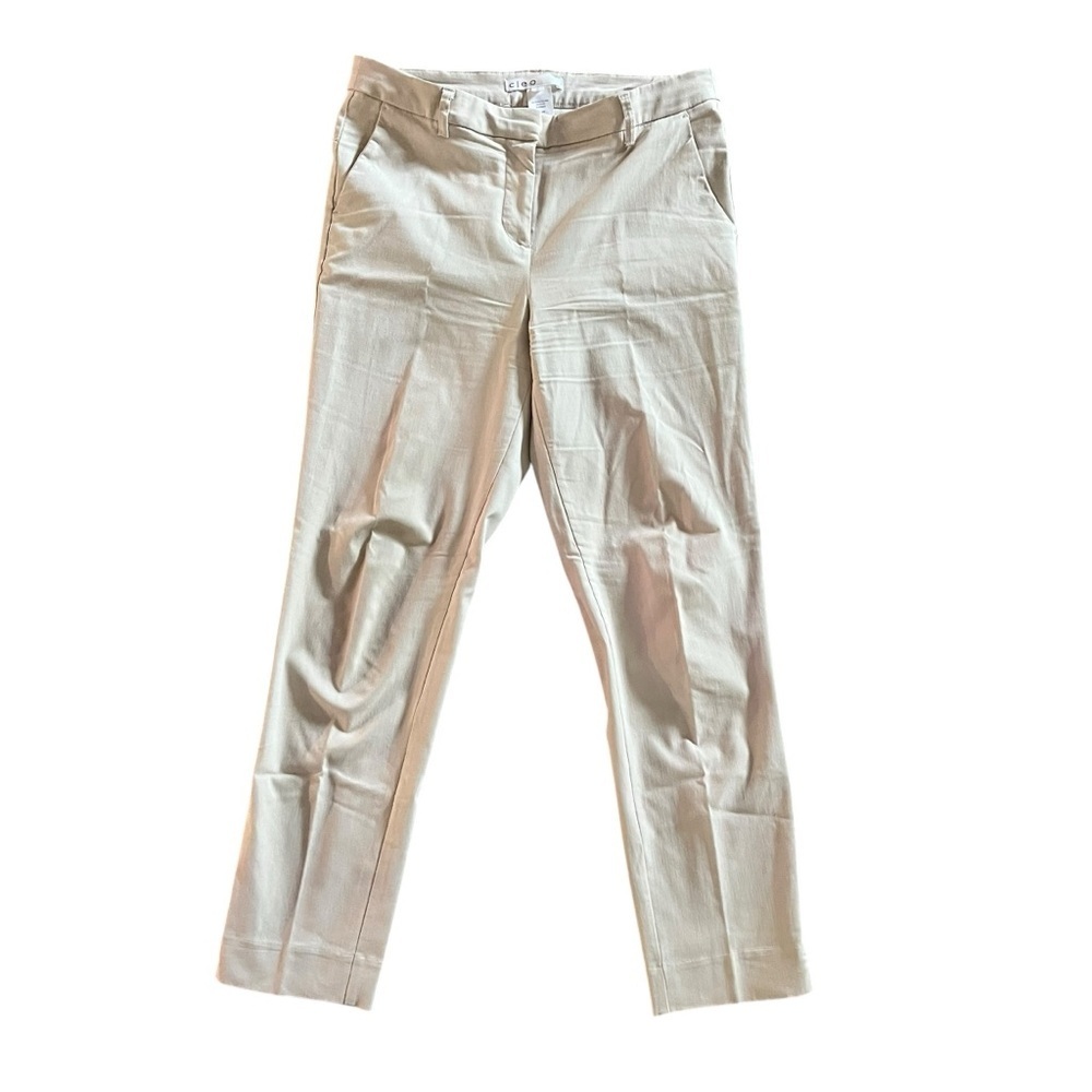 Cleo beige cream slim straight stretch pants women’s 6 minimalist office work
